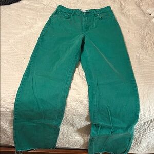 Zara Green Denim Pants
